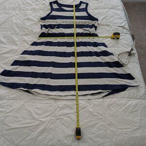 Sleeveless, Blue and White, Kate Spade Cotton, XL Dress, Adjstbl Front & Pockets